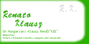 renato klausz business card